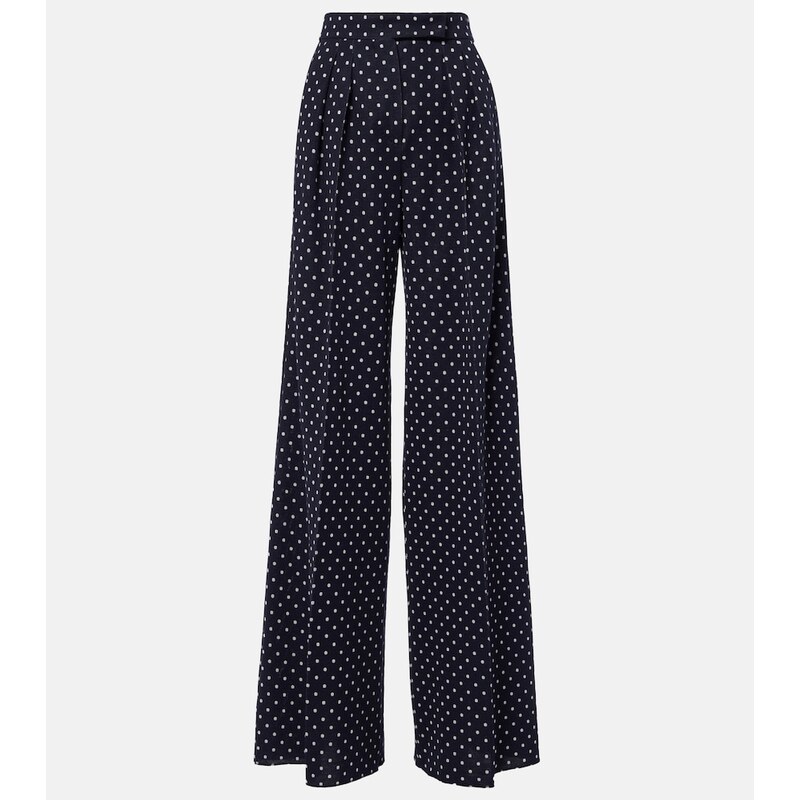 Max Mara Polka-dot jersey wide-leg pants