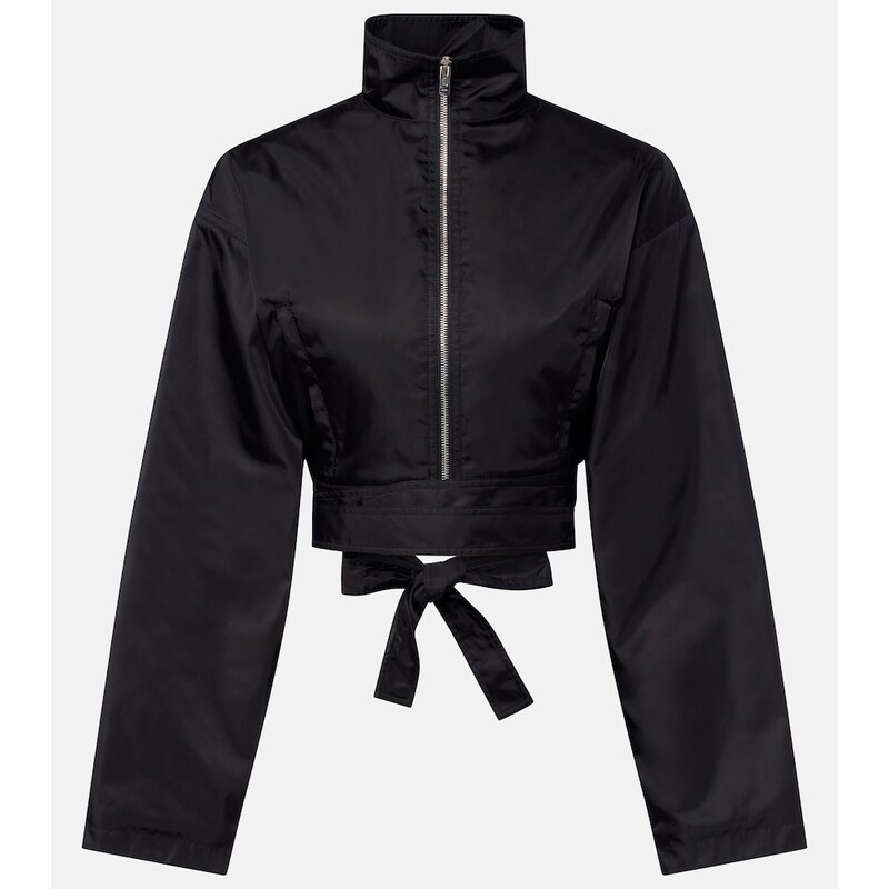 Alaia AlaÃ¯a Belted cropped taffeta jacket