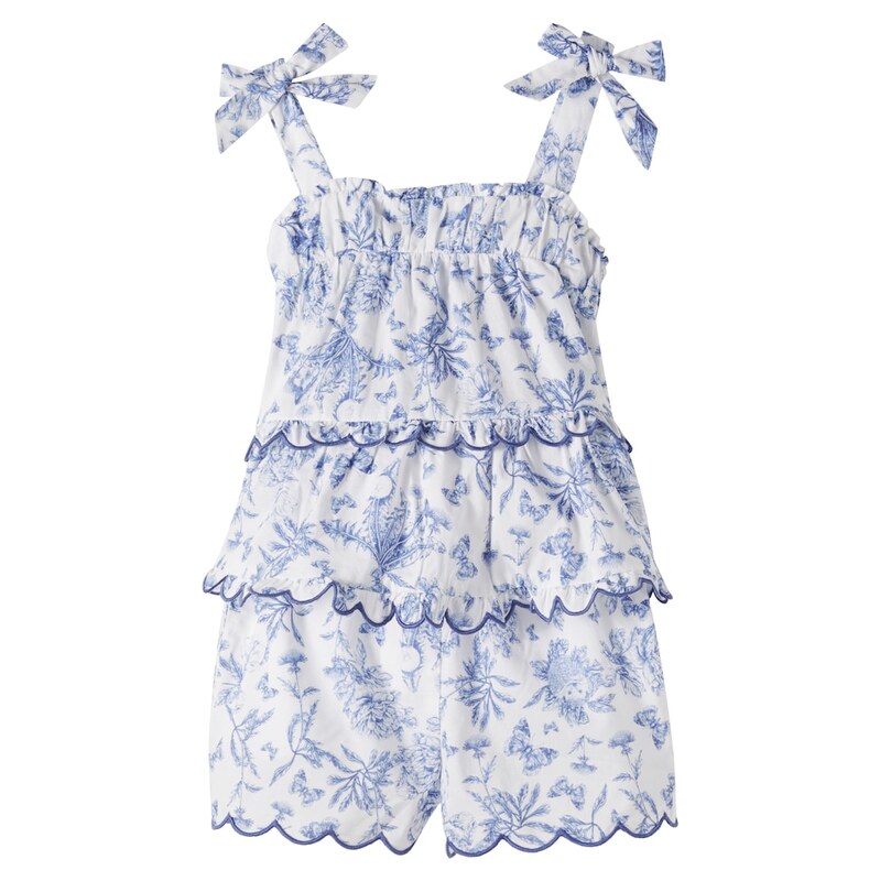 Tartine et Chocolat Floral scalloped top and shorts set