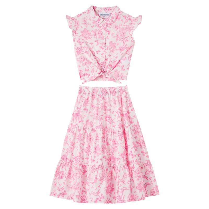 Tartine et Chocolat Floral top and skirt set