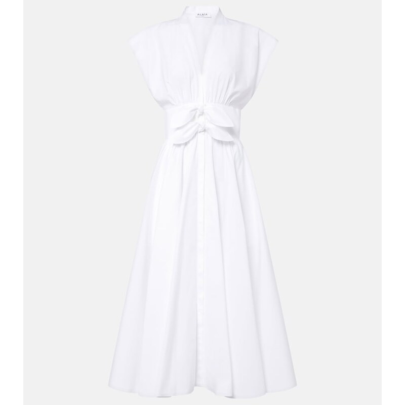 Alaia AlaÃ¯a Cotton poplin midi dress