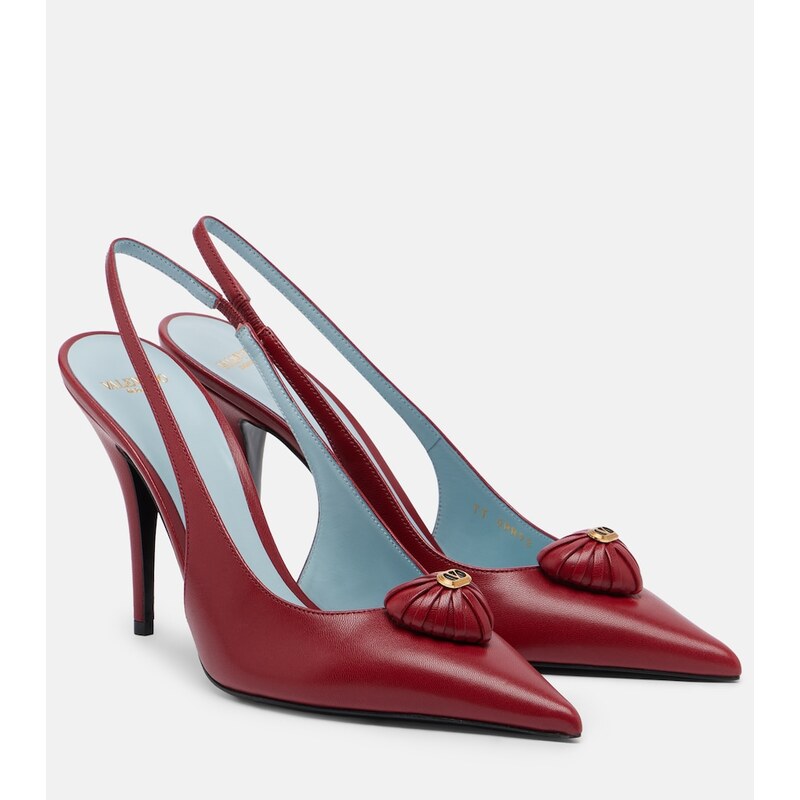 Valentino Garavani CÅur Royal leather slingback pumps