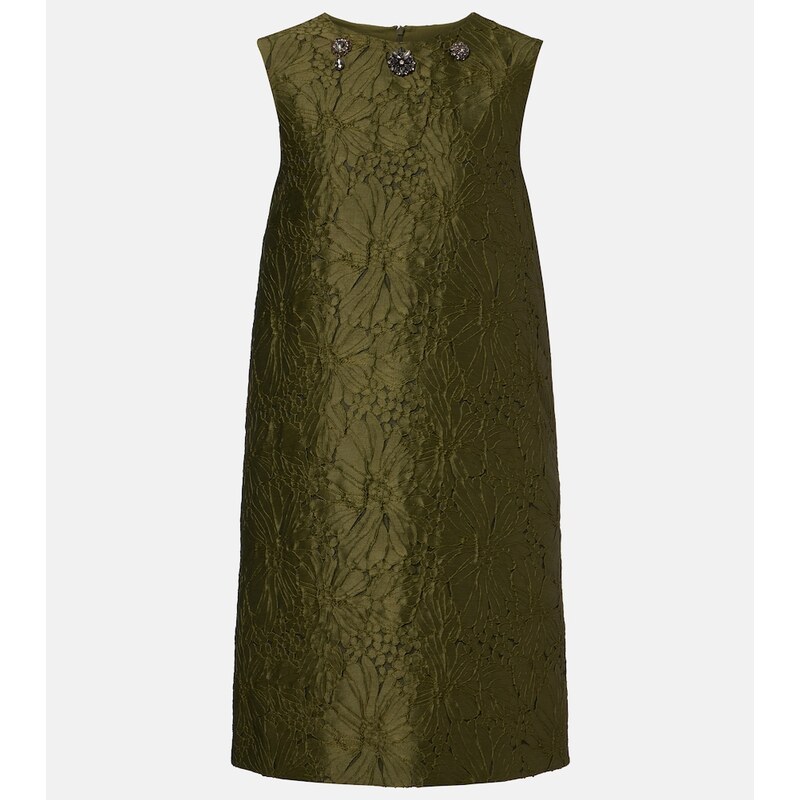 S Max Mara Embellished floral jacquard minidress