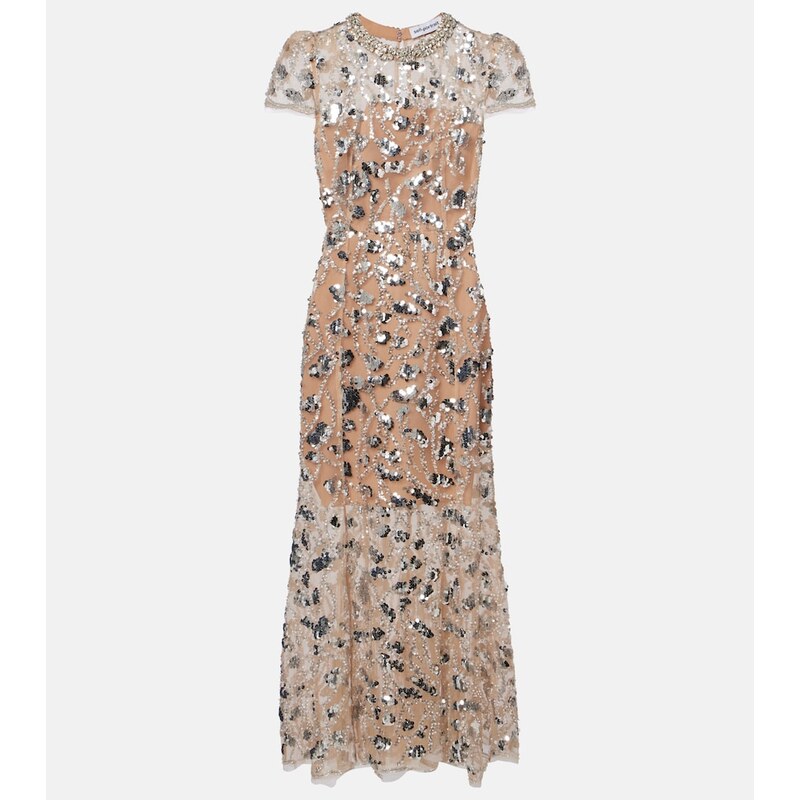 Self-Portrait Sheer sequined cocktail dress