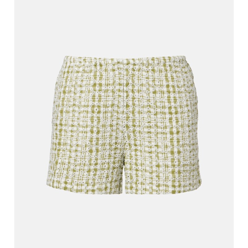 Velvet Daniela embroidered cotton-blend shorts