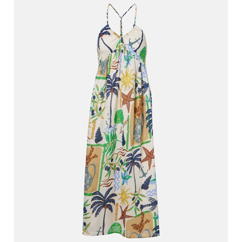 Velvet Leyla printed cotton midi dress