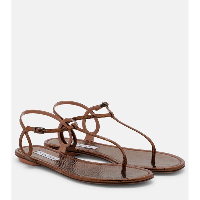 Aquazzura Almost Bare leather thong sandals