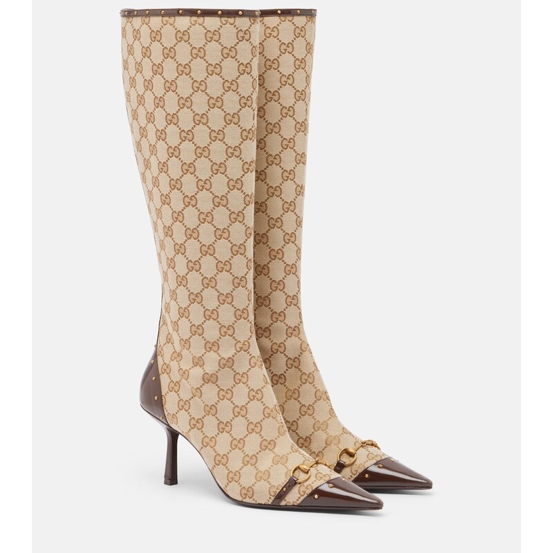 Gucci Savoy GG canvas knee-high boots