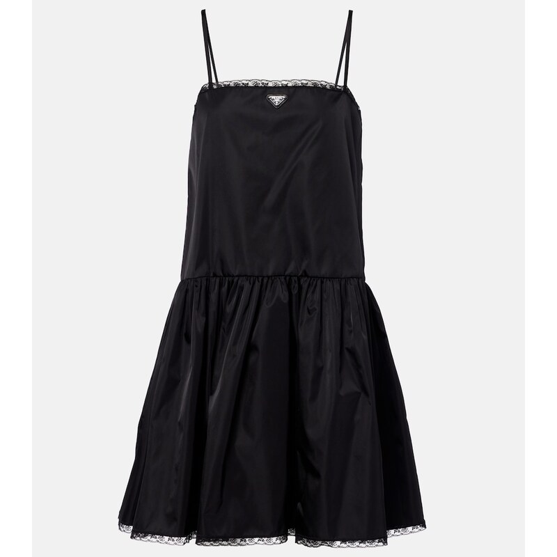 Prada Re-Nylon lace-trimmed minidress