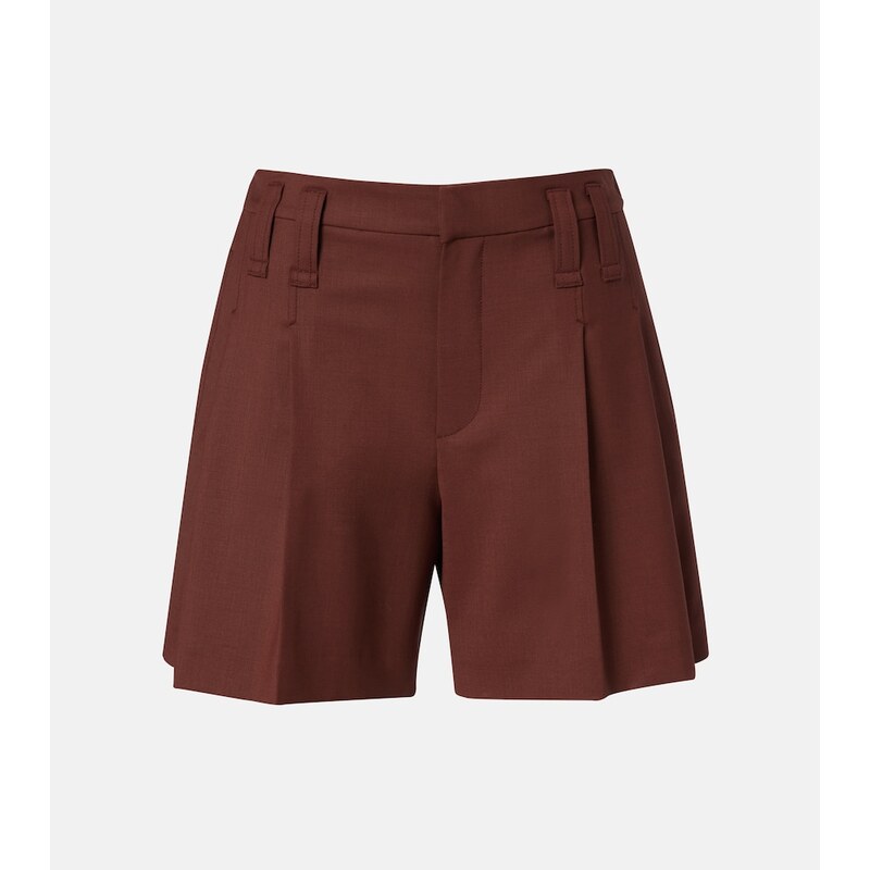 Brunello Cucinelli Monili pleated wool-blend shorts
