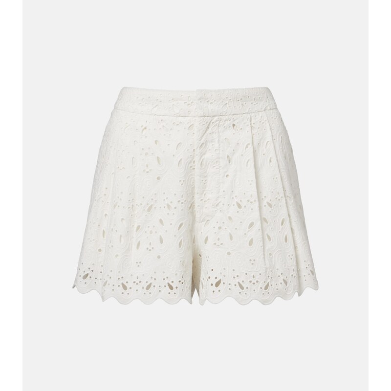 Frame Paisley Eyelet cotton shorts