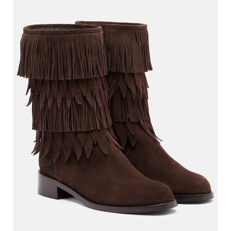 Aquazzura Maverick fringed suede mid-calf boots