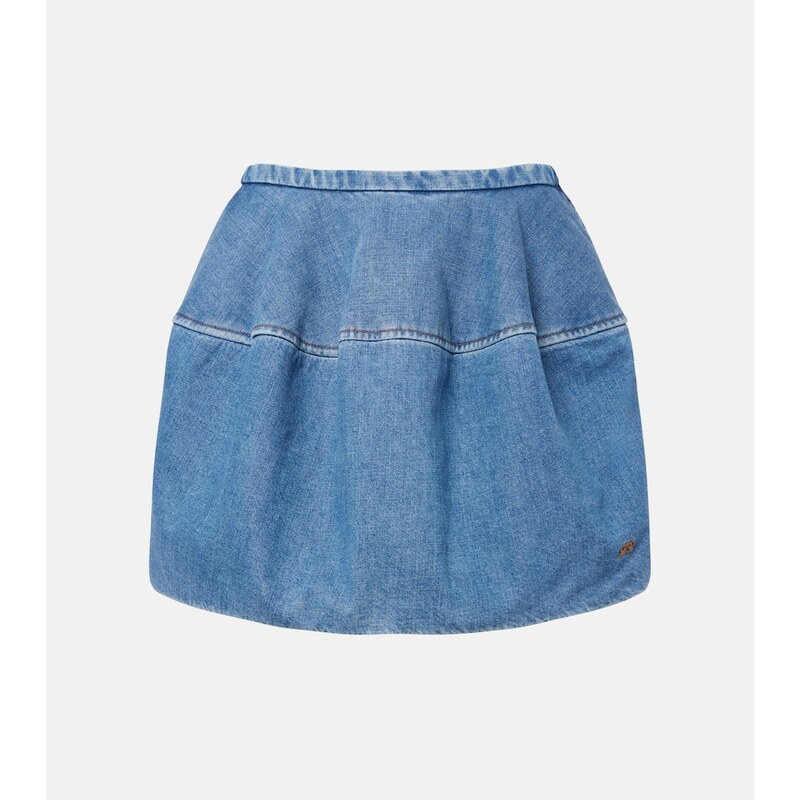 Denimové minisukno Loewe Double L ve světle modré barvě