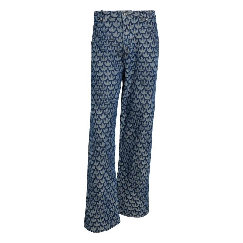 ADIDAS ORIGINALS Džíny DENIM LOOSE MONOGRAM tmavě modrá / bílá