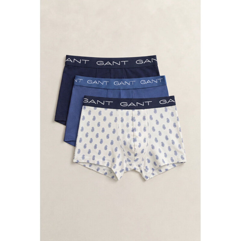 SPODNÍ PRÁDLO GANT PAISLEY PRINT TRUNK 3-PACK WHITE