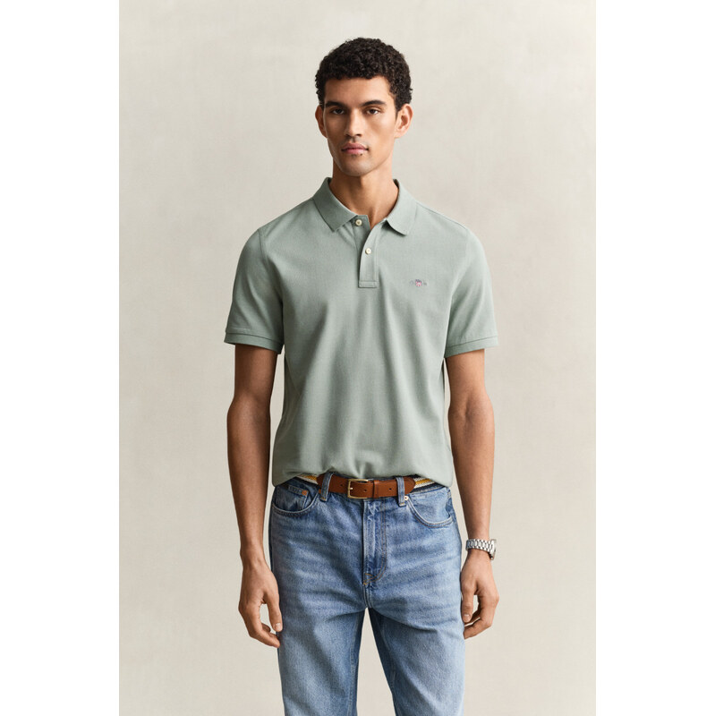 POLOKOŠILE GANT REG SHIELD SS PIQUE POLO CERAMIC GREY