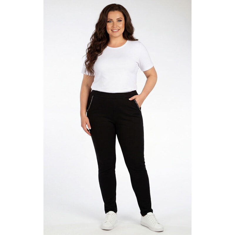 Dámské kalhoty pro plnoštíhlé PLUS SIZE 5G248 černá LITEX