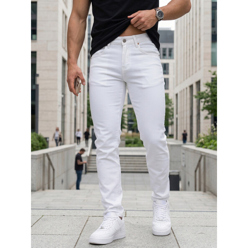 Pánské džíny slim fit ecru FashionStreet UX4500