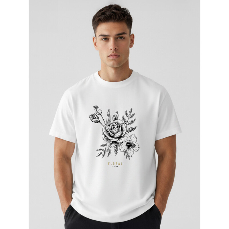 Pánské bavlněné tričko oversize s potiskem FashionStreet NX1040R