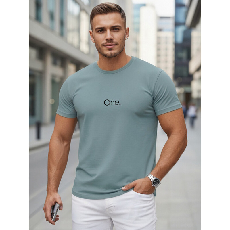 Pánské bavlněné tričko s potiskem petrol FashionStreet NX5125R