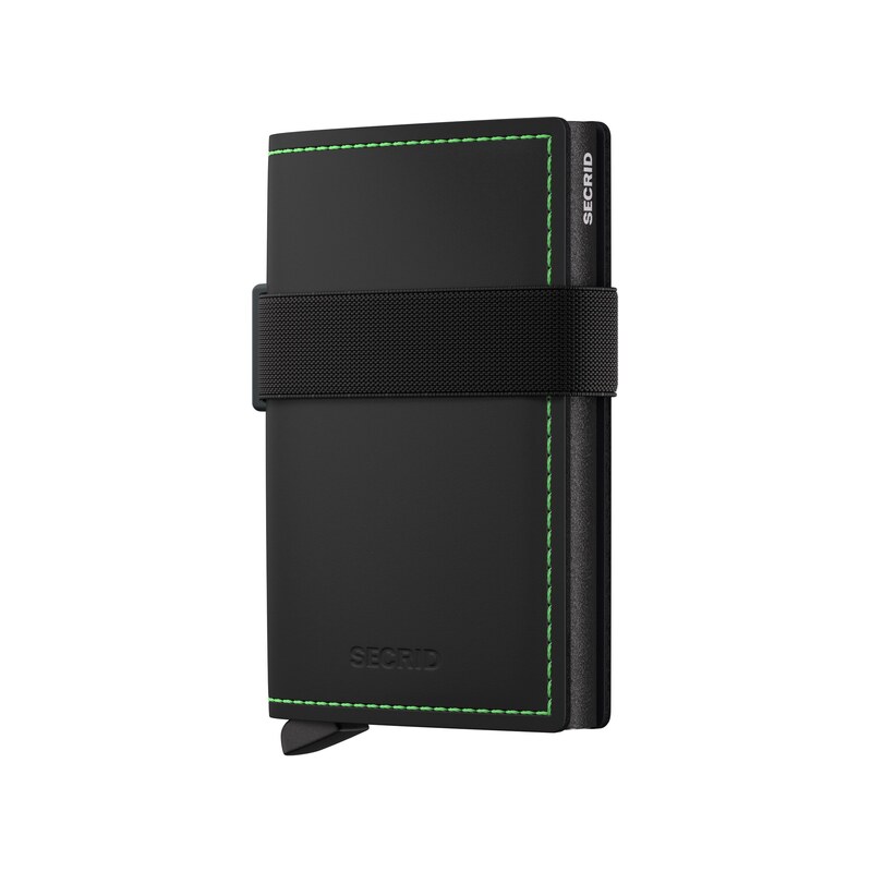 Kožená peněženka SECRID Bandwallet Matte Black-Green černá