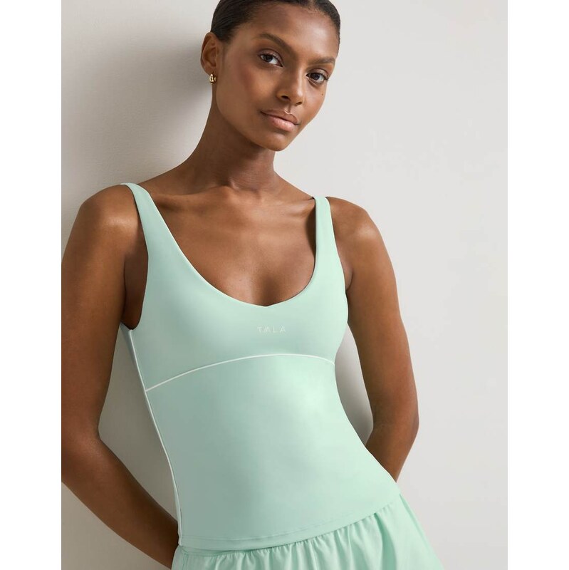 TALA SkinLuxe contrast piping vest in soft mint-Green
