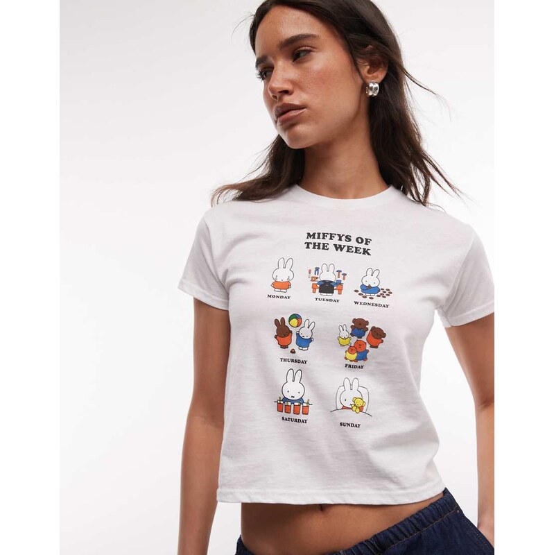 Daisy Street x Miffy days of the week baby tee in white