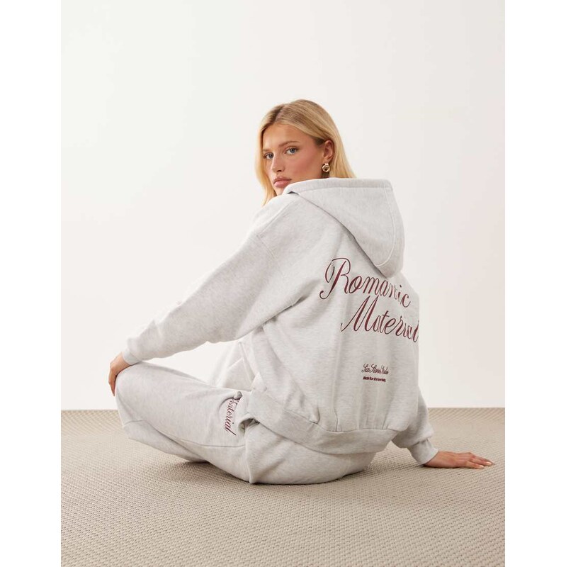 Six Stories Romantic Material jersey hooded zip up jumper co-ord
