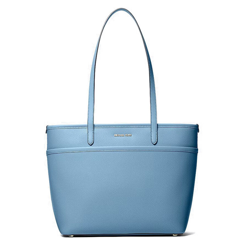 Michael Kors Marlo medium kožená kabelka světle modrá