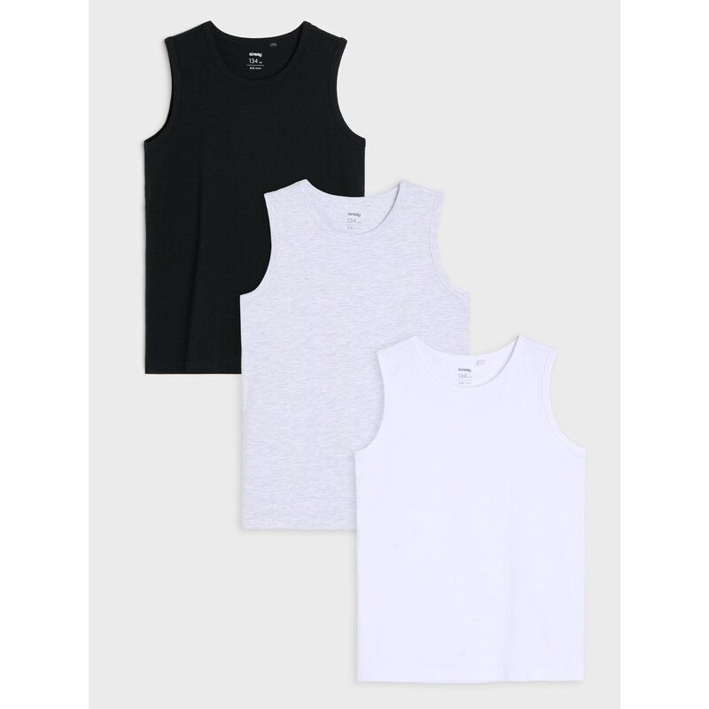 Sinsay - Bavlněná tílka 3 pack - vícebarevná