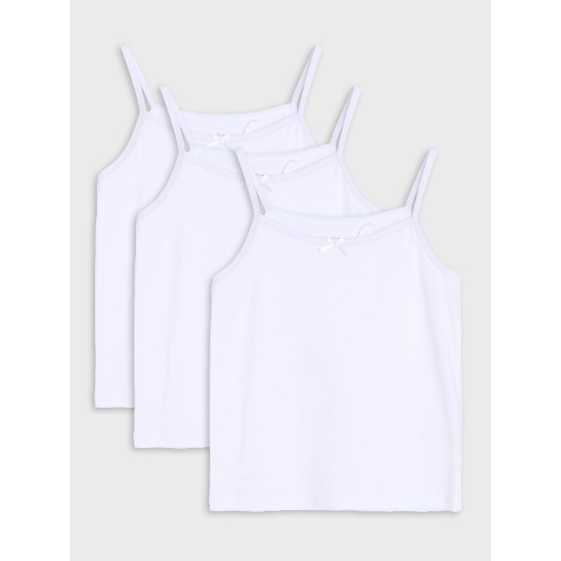 Sinsay - Bavlněná tílka 3 pack - bílá