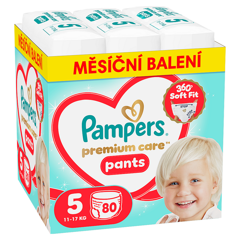PAMPERS Premium care 5 plenkové kalhotky 11-17 kg 80 kusů