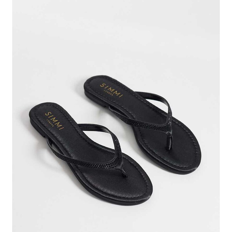 Simmi Wide Fit Simmi London Selene Wide Fit embellished flip