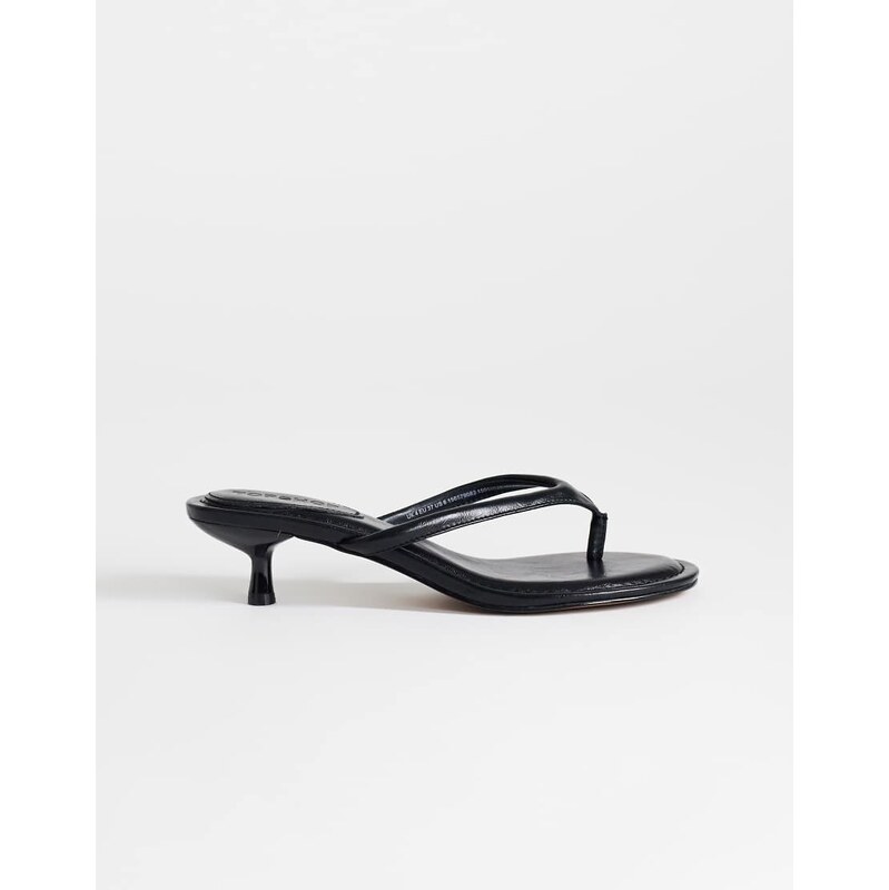 Topshop Axel toe thong mid heel sandal in black