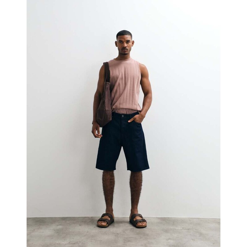 Jack & Jones Alex baggy shorts with contrast stitch in dark blue