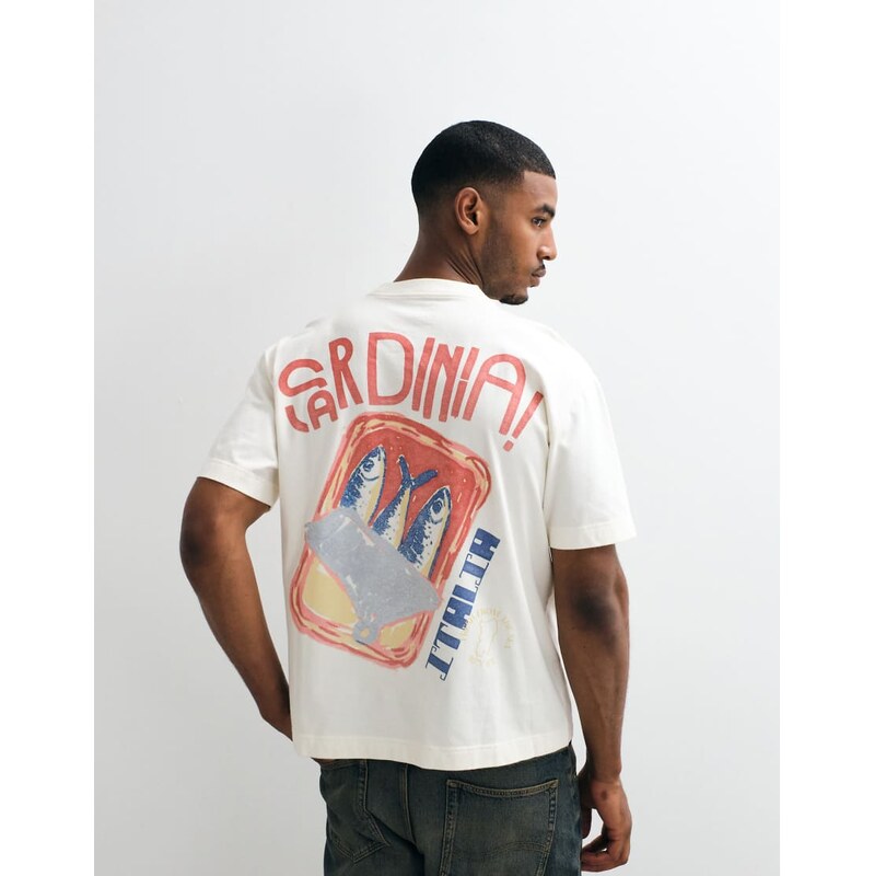 Hollister Sardinia back graphic boxy t-shirt in white