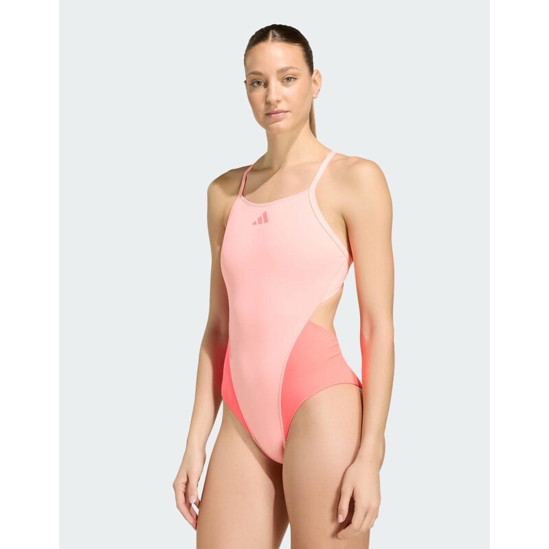 adidas performance Ripstream team thin straps c-back swimsuit in