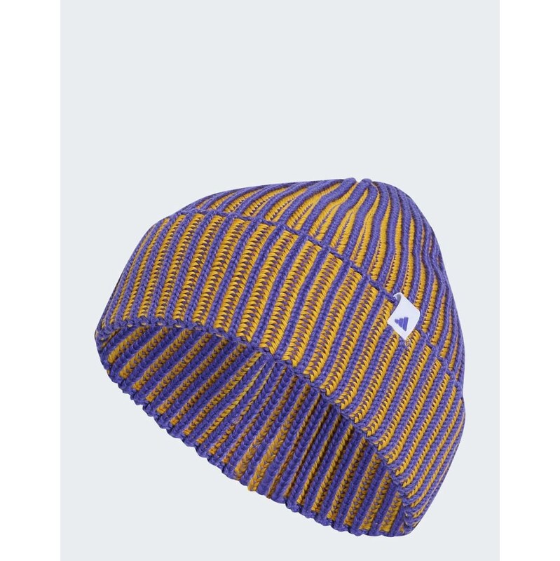 adidas performance Effect beanie in solar purple / crew yellow
