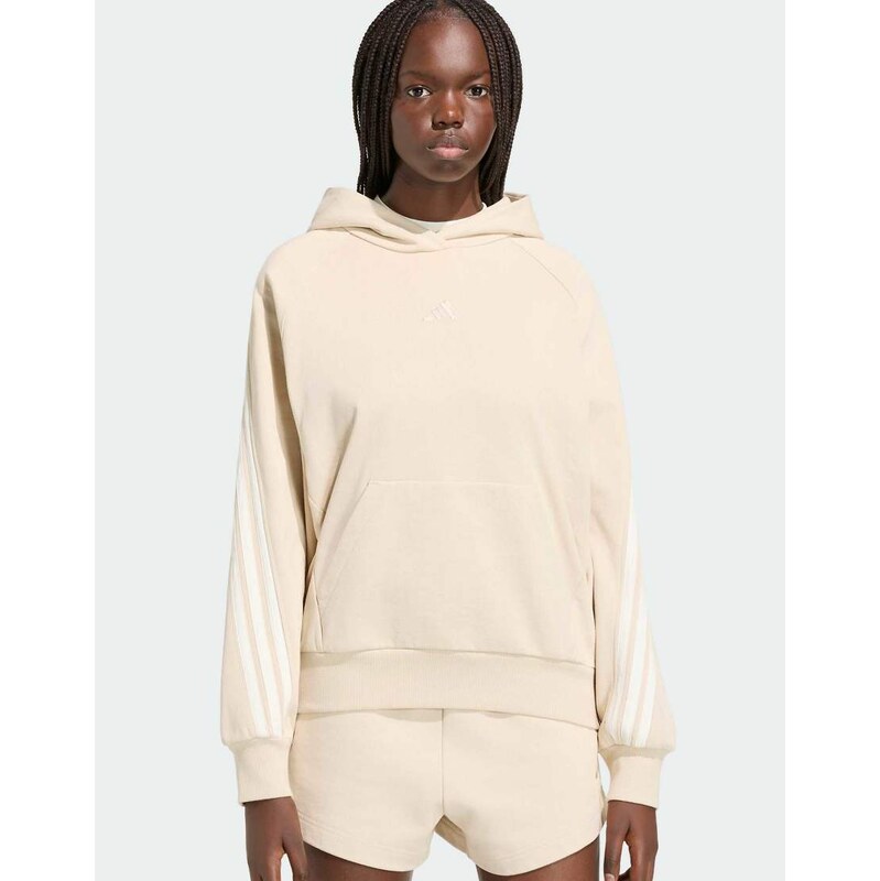 adidas performance Adidas kit 3-stripes hoodie in crystal linen