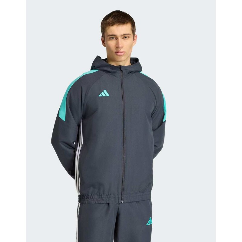 adidas performance Tiro 26 essentials woven hoodie in night grey