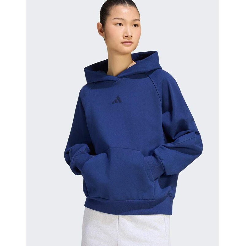 adidas performance Adidas kit small logo hoodie in dark blue
