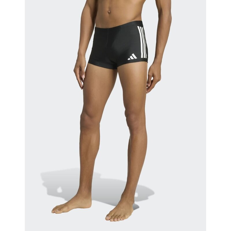 adidas performance 3s swim boxers in black / white