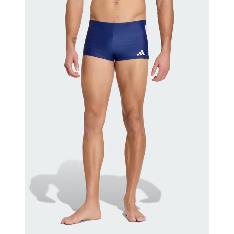adidas performance 3s swim boxers in dark blue / white