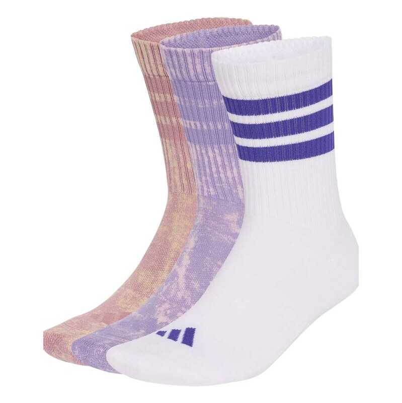 adidas performance Stonewash crew socks 3 pairs in magic lilac /