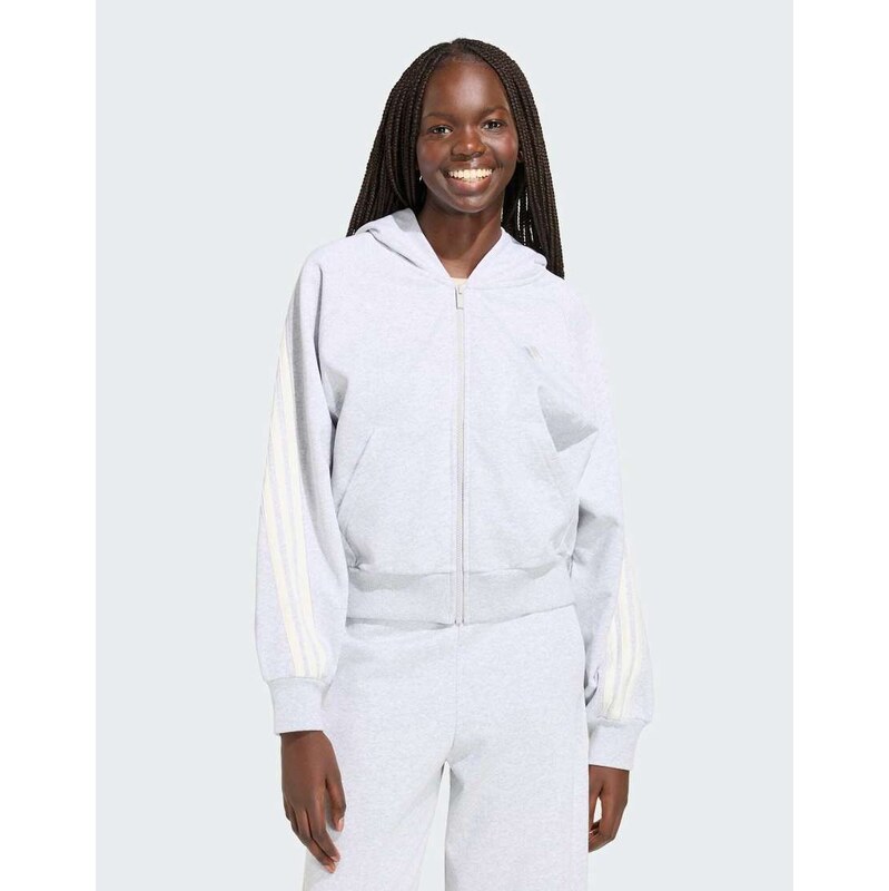 adidas performance Adidas kit 3-stripes full zip hoodie in light