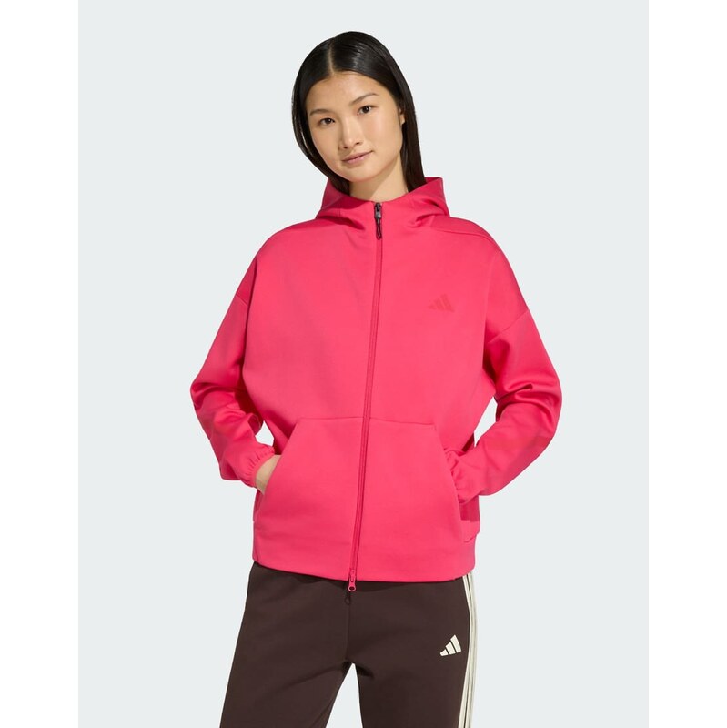 adidas performance Adidas z.n.e. full zip hoodie in power pink