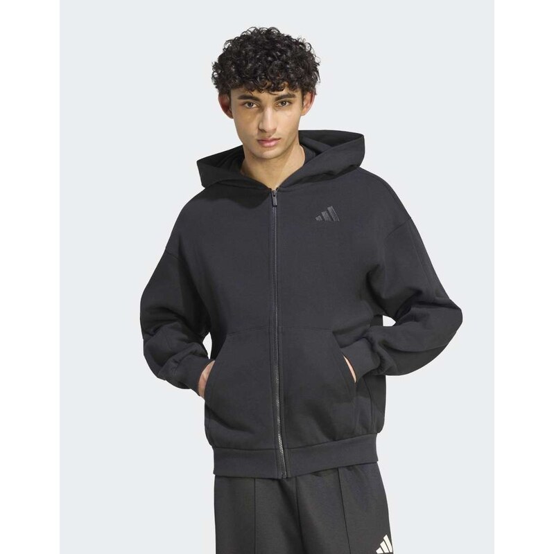 adidas performance Adidas kit small logo full-zip hoodie in