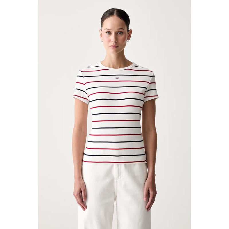 Tommy Jeans basic tričko dámské bavlněné s elastanem