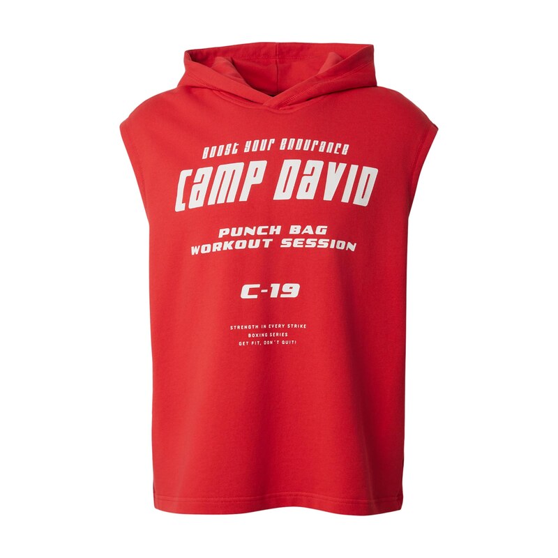 CAMP DAVID Mikina jasně červená / bílá