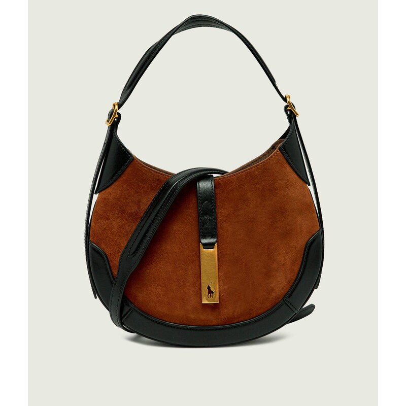 POLO RALPH LAUREN Hobo kabelka Id | semiš s přídavkem kůže